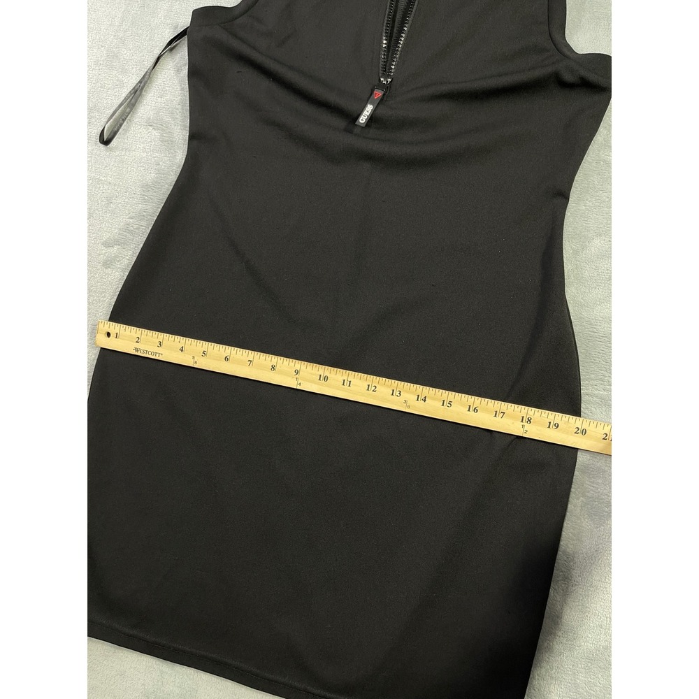 Guess Los Angeles Womens Black Sleeveless Hooded Quarter Zip Bodycon Dress L - Picture 8 of 10
